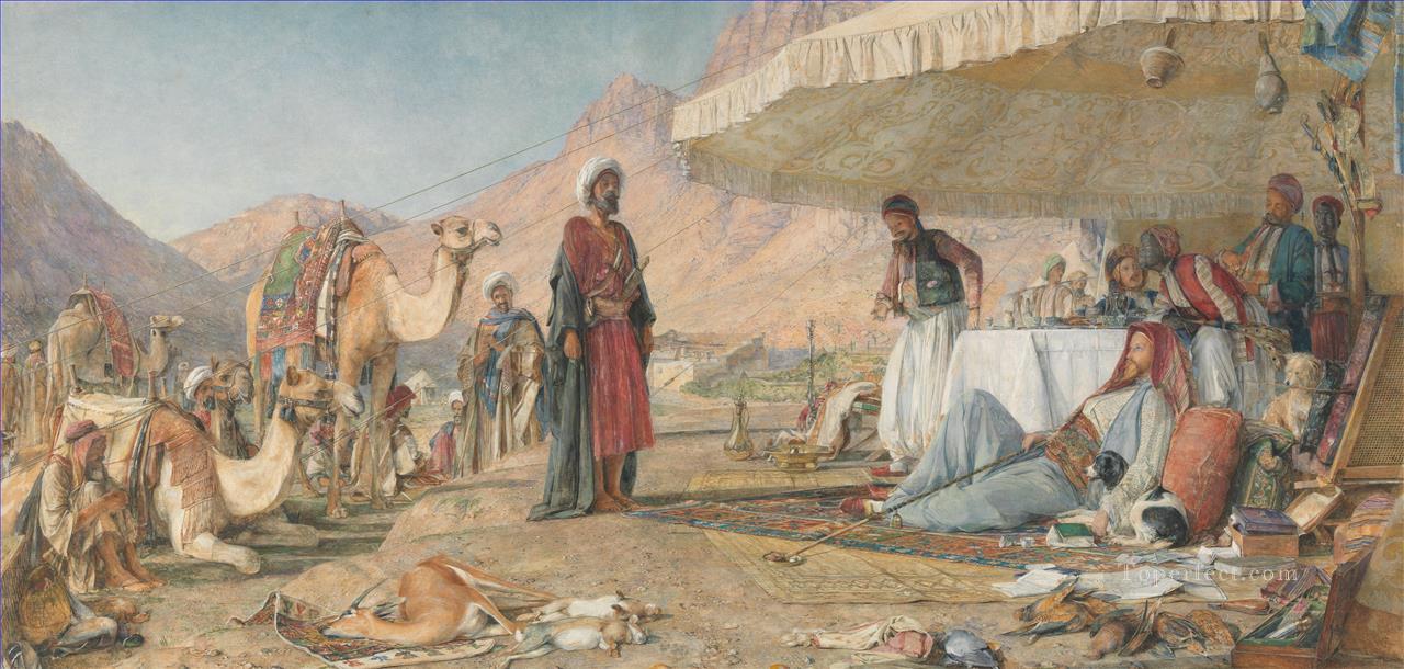 Un campamento franco en el desierto del monte Sinaí John Frederick Lewis Árabes Pintura al óleo
